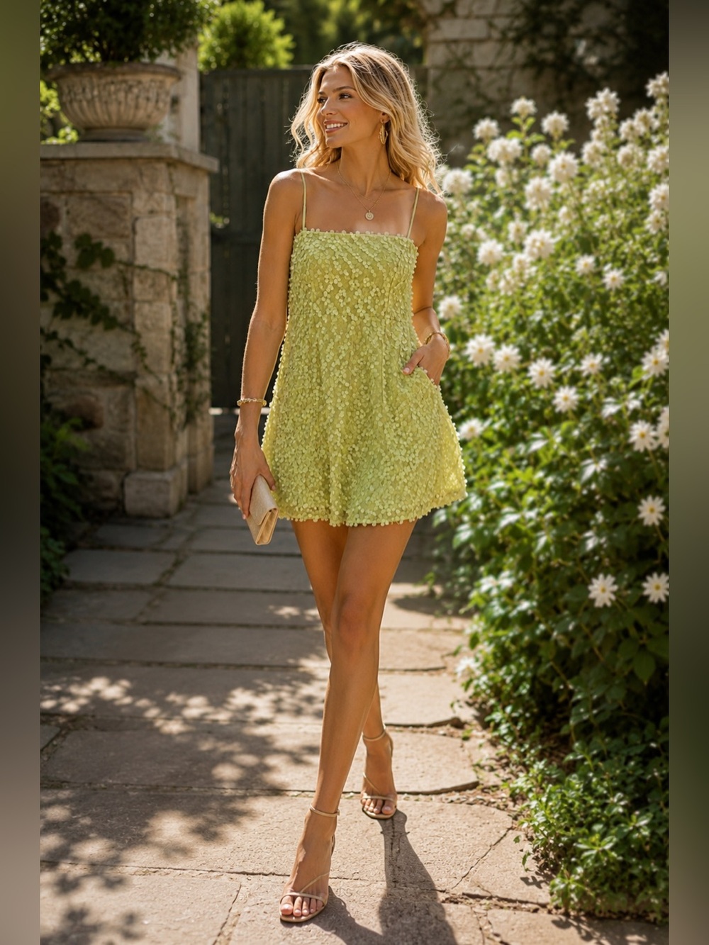 NWT Anthropologie 3D Floral Embellished Dress WITH POCKETS!! Size M